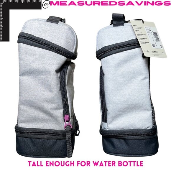 Adidas [NWT] Excel 2 Unisex Insulated Grey Lunch Bag - Clip to Backpack - Picture 6 of 11